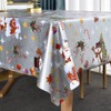 TruDelve Plastic Christmas Tablecloth Rectangle Silver Vinyl Christmas Table Cloth