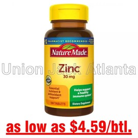 Nature Made Zinc 30mg (100 tablets) exp 01/2026 - LOWEST PRICE