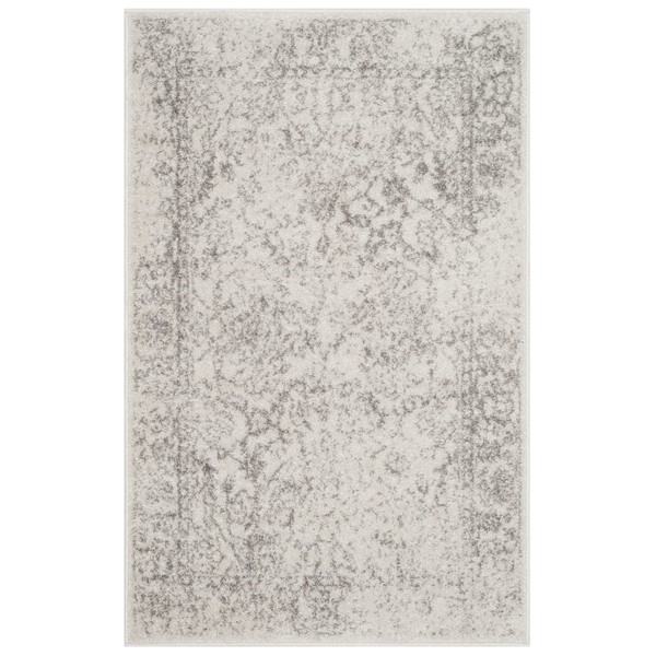 SAFAVIEH Adirondack Collection Accent Rug - 2'6" x 4', Ivory & Silver, Oriental Distressed Design, Non-Shedding & Easy Care, Ideal for High Traffic Areas in Entryway, Living Room, Bedroom (ADR109C)