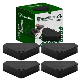 Mouse Bait Station Outdoor with Keys 4 Pack | Tamper Resistant Mice Bait Boxes | Mice Stations for Indoors & Outdoor Use | Safe for Children and Pets Mouse Traps Outdoor | Small Rodent Bait Station |