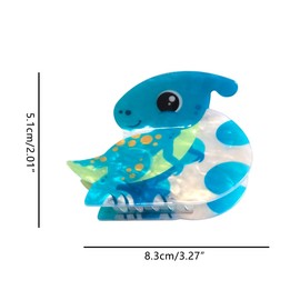 Novelty Cyan Saurolophus Dinosaur Hair Clip,Acrylic Claw Clips,Hair Clips for Women