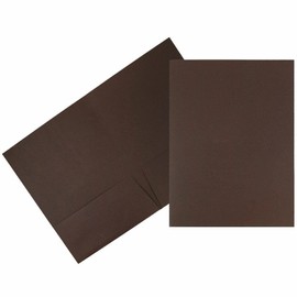 LUXPaper 9" x 12" Presentation Folders | Two Pocket | Dark Espresso Brown Linen | 100lb. Cover | 25 Qty