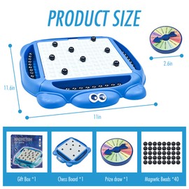 MZMSBAO Magnetic Chess Game, Magnet Board Game with Board and 40 Stones, Innovative Table Top Magnetic Strategy Puzzle Game for Kids Adults, Educational Multiplayer Games for Christmas Birthday Party