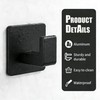 Leezmark 8 Pack Square Self Adhesive Towel Hooks, Black Aluminum