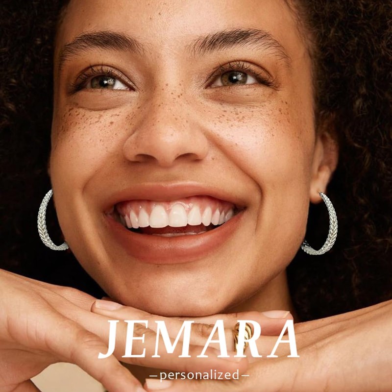 JEMARA Silver Hoop Earrings for Women 925 Sterling Silver Hoop