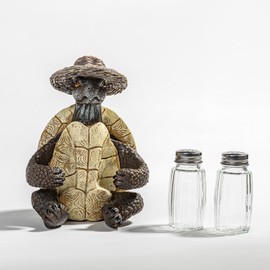 Resin Turtle Statue Salt & Pepper Shakers with Glass Jars - Salt And Pepper Dispenser