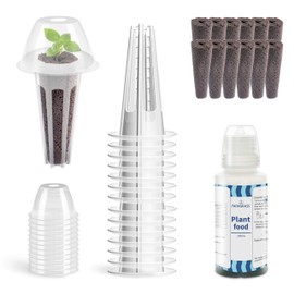 FAFAGRASS 12 Set Seed Pod Kit for Indoor Garden, Hydroponics Garden Accessories for Hydroponic Growing System, Grow Anything Kit with 12 Grow Sponges, 12 Grow Baskets, 12 Grow Domes,100ml Plant Food