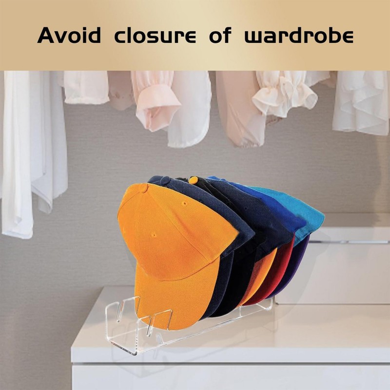 2PCS Set Baseball Cap Stand Acrylic Multifunctional Standing Hat Organizer