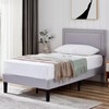 VECELO Twin Size Platform Bed Frame with Adjustable Upholstered Headboard,