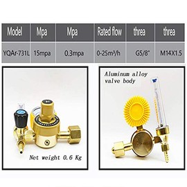 Vogueing Tool YQAr-731L 0-25 MPa Welding Gas Meter CO2 Argon Regulator Pressure Reducing Stabilizing Valve for Weld Mig Tig Welding