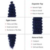 Dark Blue Braiding Hair Pre Stretched With Blue Boho Deep