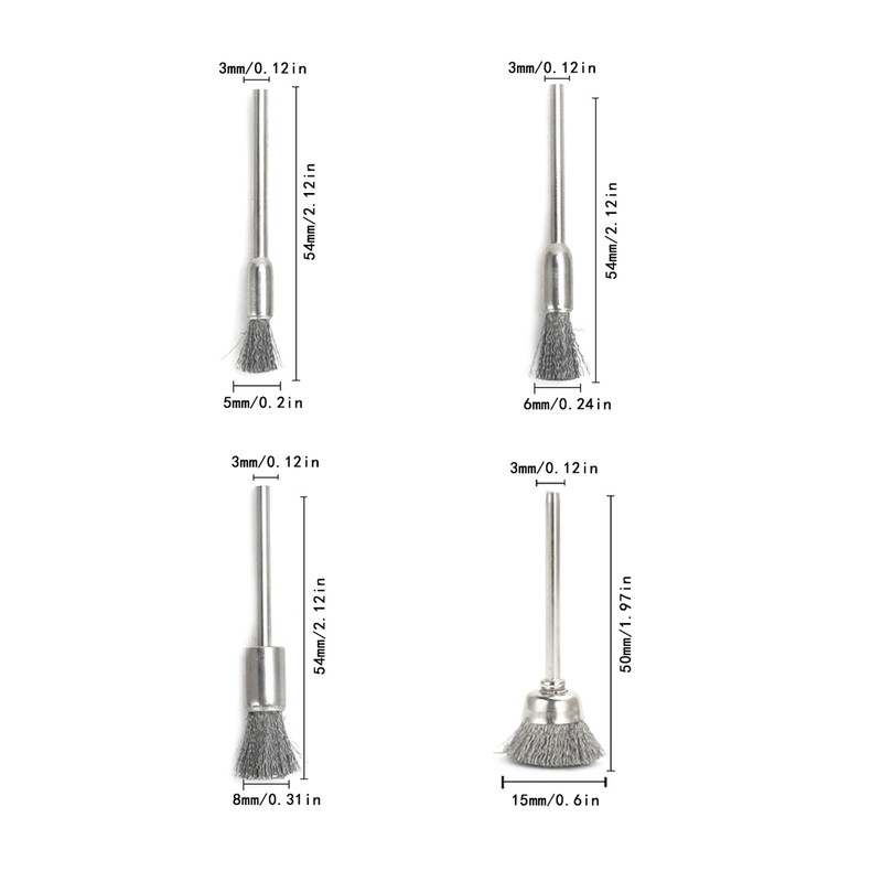 Pack of 20 Drill Wire Brush, Small Wire Brush Set,