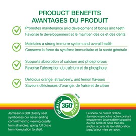 Jamieson Jamieson Vitamin D3 1,000 IU Gummies - Orange, Strawberry, Lemon Flavour, 60 Gummies