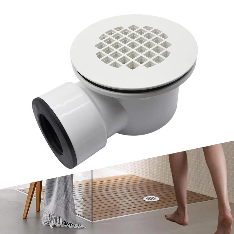 2-Inch Side Outlet Low Profile Shower Drain, PVC Shower Drain