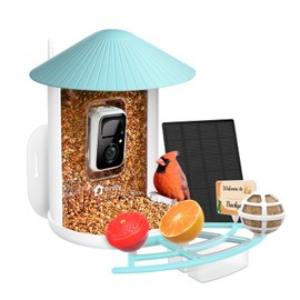 NETVUE by Birdfy Pro Smart Bird Feeder with Camera Solar Panel, Instant Arrival Alerts, Live Stream & Night Vision for Outdoors & Backyard Hummingbird, Cardinalis & Oriole Watching, Ideal Gifts, Blue