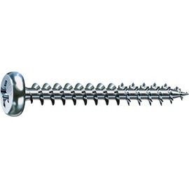 SPAX - Universal Screw, Round Head, Cross Recess Z, 4CUT, Full Thread, Galvanised Blank A2J - 0231010350125
