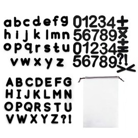 79 Pieces of Black Magnetic Letters, Magnet Toys, Number Magnets, Alphabet Refrigerator Magnets, Soft Foam Magnetic Letters Black ABC Educational Toy Set for Learning Spelling