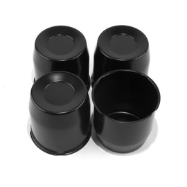 GTownWorks 4Pcs 4.25 inch Wheel Center Caps Fit 4.25" Center Bore Truck Trailer RV SUV Wheels Rims, Carbon Steel Matt Black Push Through Hub Covers, Height 4.33in