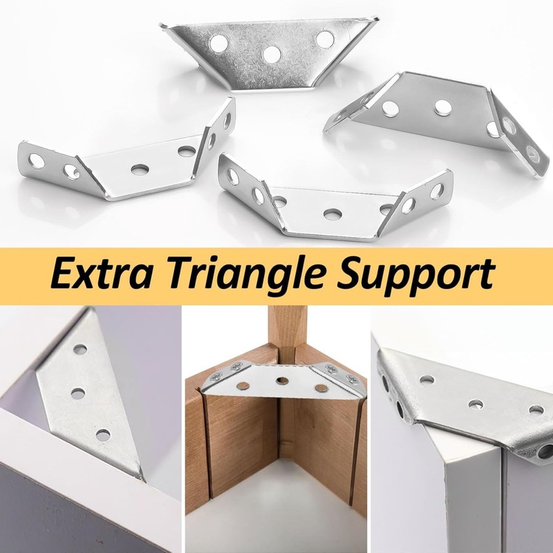 Furniture Triangle Corner Bracket Stainless Steel Angle Fasten Connector Universal
