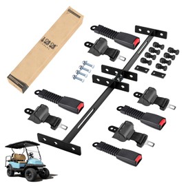10L0L Golf Cart Seat Belts Kit,Universal for 4 Passenger/2+2 Seats EZGO TXT Club Car Yamaha,42” Belts with Bracket with Street-legal Upgrades
