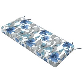 Melody Elephant Outdoor Bench Cushion, Patio Furniture Cushions 42x18x3 Inch, All-Weather Seat Chair Swing Couch Pad, Garden Porch Loveseat Long Glider Bench Cushion, Clemens Blue