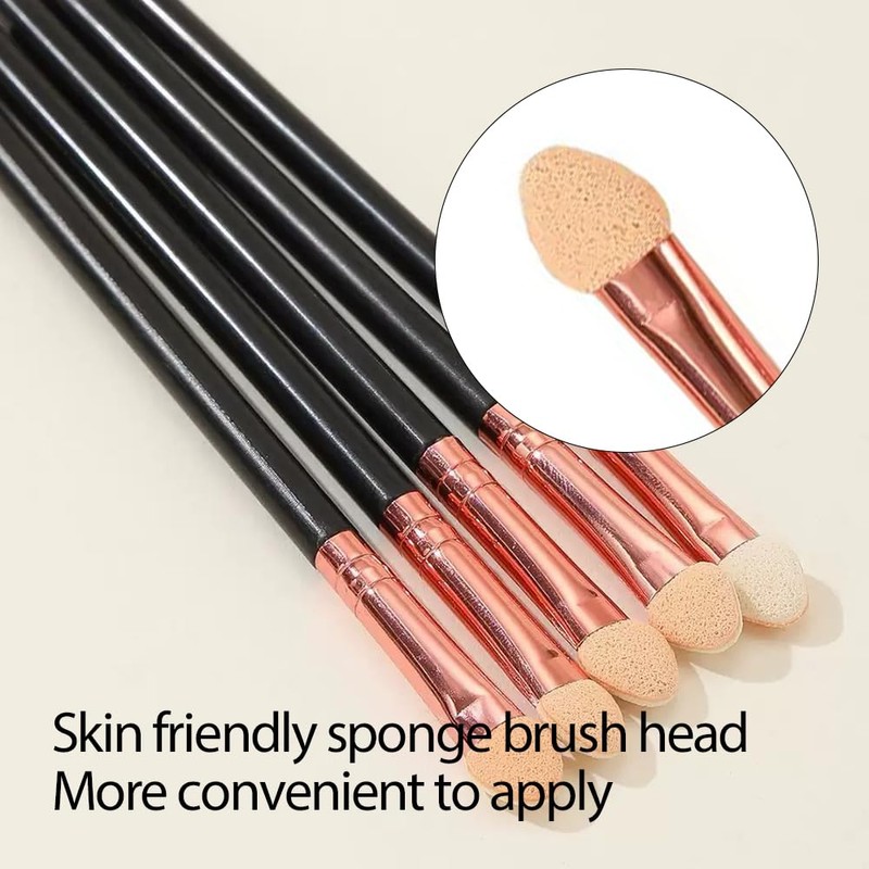 TSUOUKL Pack of 10 Double-Sided Sponge Makeup Brushes Reusable Eyeshadow