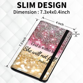 BEOTIWAD Checkbook Cover Christian Bible Psalm 46-5 Pattern Premium Leather Check Book Holder Wallet with RFID Blocking Function for Men and Women