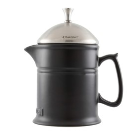 Chantal Stoneware French Press with Stainless Steel Plunger and Lid, 16 ounce capacity, Matte Black