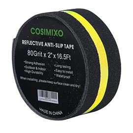 2" x 16.5FT Anti Slip Tape with Reflective Stripe,Best Grip Non Slip Stair Treads Tape,Non Skid Tape, High Traction Adhesive for Stairs Step Cosimixo