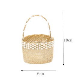 PRETYZOOM 4pcs Burlap Wedding Flower Girl Basket with Flowerfor Vintage Rustic Wedding Ceremony Christmas Decorations Bridal Supplies