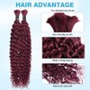 Burgundy Human Braiding Hair Deep Water Wave Bulk Human Hair