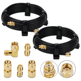 BLTIATLE SMA Extension Cable 16.5FT 2 Pack SMA Antenna Cable SMA Male/Female Bulkhead Connector Additional SMA/RPSMA 5 Adapter Kit for SDR Equipment Antenna, ADS-B(Equivalent to LMR 100 coaxial cable)
