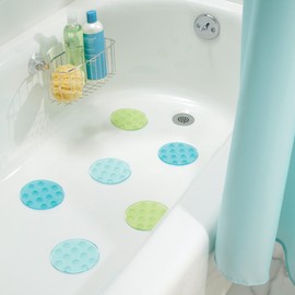 InterDesign Glee Bath Dots, Rain, Set of 6
