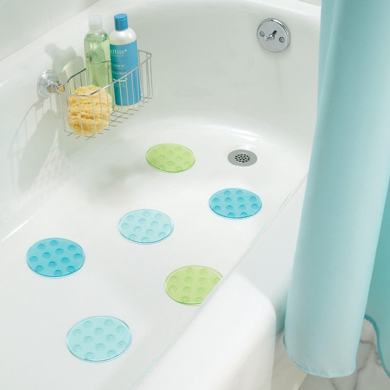 InterDesign Glee Bath Dots, Rain, Set of 6