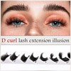 Goddvenus Cluster Lashes D Curl Individual Lashes, 100pcs Lashes Individual