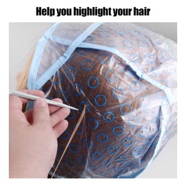 Hair Dye Set, Salon Hair Dye Cap for Salon and Home Hair Strands Dye Accessories Reusable Plastic Hair Dye Cap Salon Highlight