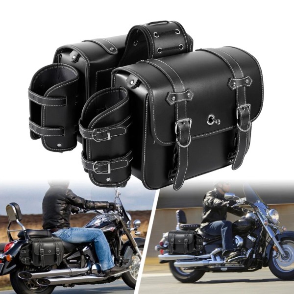 Unbranded Motorcycle Side Saddle Bags For Yamaha V-Star XVS 650