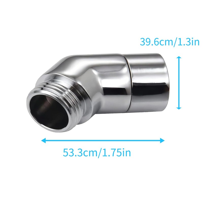 2 Pcs Shower Head Adapter, 135° Solid Brass Shower Elbow