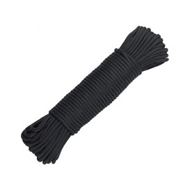 Wolike 7 Strand 100% Nylon Rope 550 Paracord Fire Cord(Black, 30m/100ft)