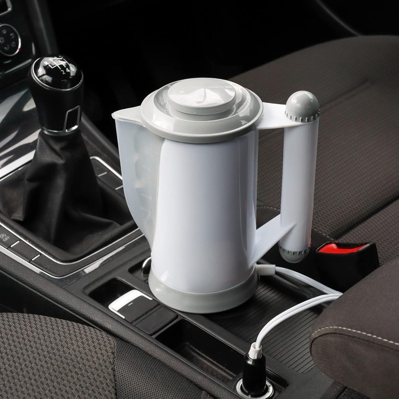 White 12v In Car, Boat, Caravan & Motorhome Travel Kettle