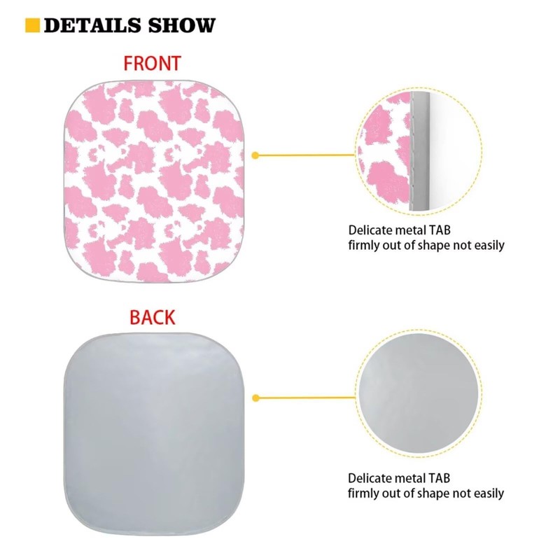 DBBXHZJY Pink Cow Print Sun Shade for Windshield Foldable Front