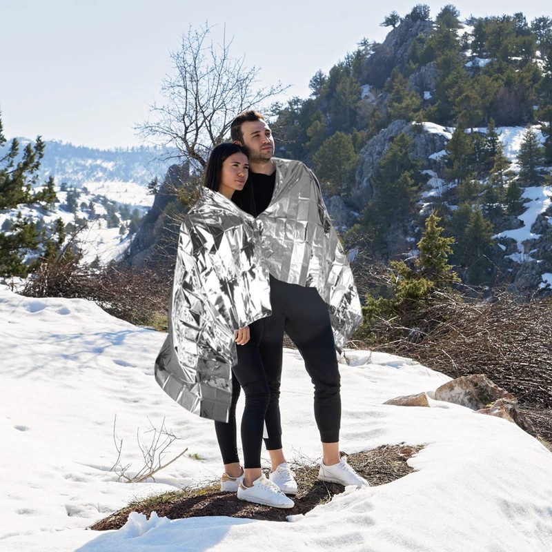 QIO CHUANG Emergency Mylar Thermal Blankets -Space Blanket Survival kit