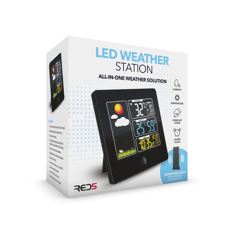 RED5 All In One LED Indoor Weather Station with External