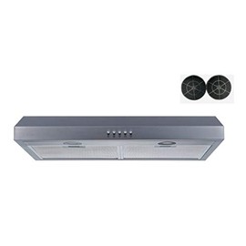 Winflo 30 In. 350 CFM Convertible Stainless Steel Under Cabinet Range Hood with Mesh filters and Charcoal Filters and Push Button Control