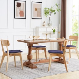 Sweet Home Collection Cushion Premium Memory Foam for Enhanced Comfort and Support Non Slip Stay in Place Backing for Office, Dining & Mobility Chairs, 2 Pack, Navy