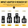 BOEN 7 Pieces Impact Socket Adapter and Reducer Set, 1/4"
