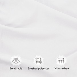 90 x 190 cm Microfibre Bed Sheet for, Mattress Height up to 25-30 cm, Comfortably Breathable Fitted Sheets Bed Linen, Oeko-Tex Certified, White