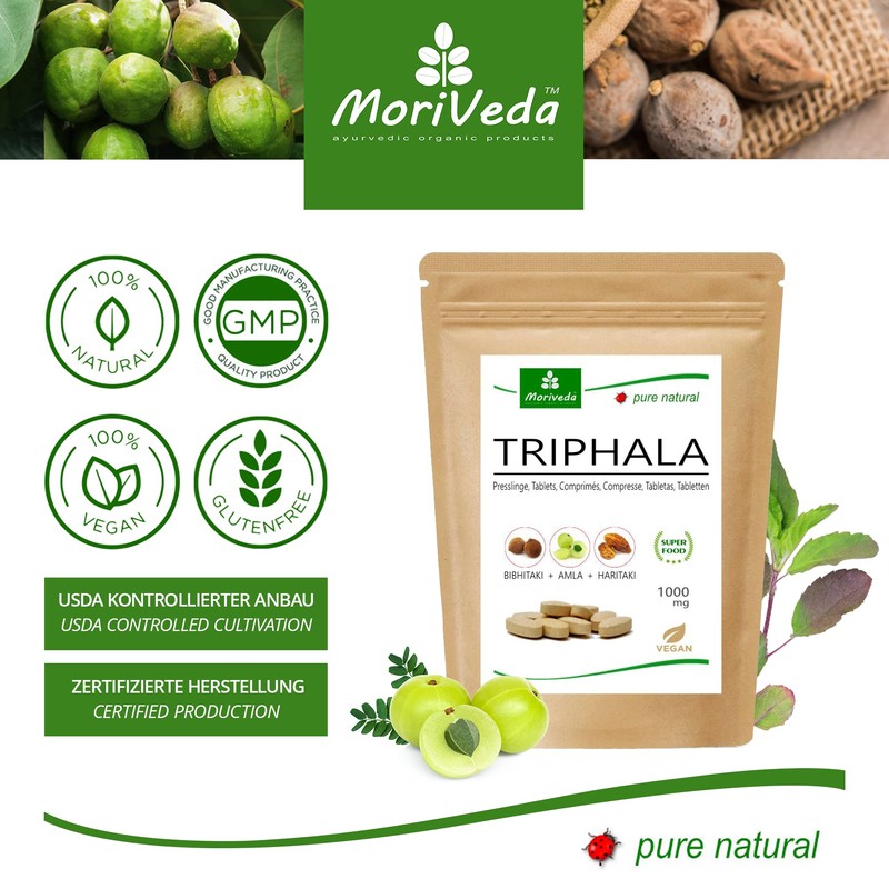 MoriVeda Triphala Pellets High Dose, 1000 mg Vegan, from Ayurveda
