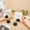 OLYCRAFT 20Pcs Round Table Number Stands Black Wood Memo Photo