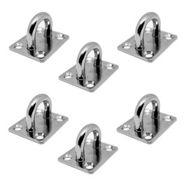 PRIOstahl Eye Plates, Lashing Eyelet, Ceiling Eyelet, Deck Plate, Mast Plate, 40 x 50 mm x 6 Pieces, Wall Eyelet, Cover Plate, Heavy Duty Anchor Plate, Mast Plate, Eyelet, Awning, Punch Bag, Cable